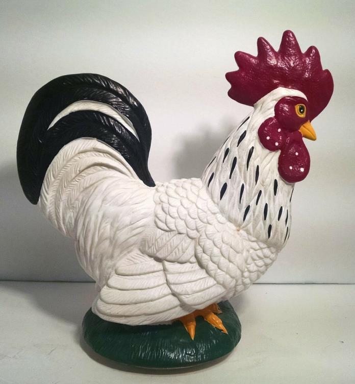 Rooster Chicken Statue Figurine That Crows Battery Operated Resin 10