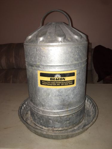 Antique / Vintage Galvanized Chicken Waterer (Beacon Brand)