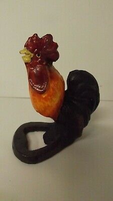 New Cast Iron Standing Rooster Bottle Opener Mint with Tag