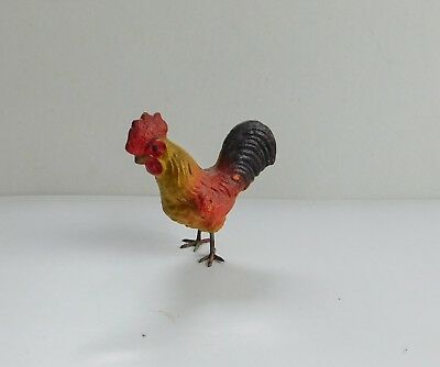 Vintage Large Composition Paper Mache Rooster Chicken Putz Metal Feet 3 3/4