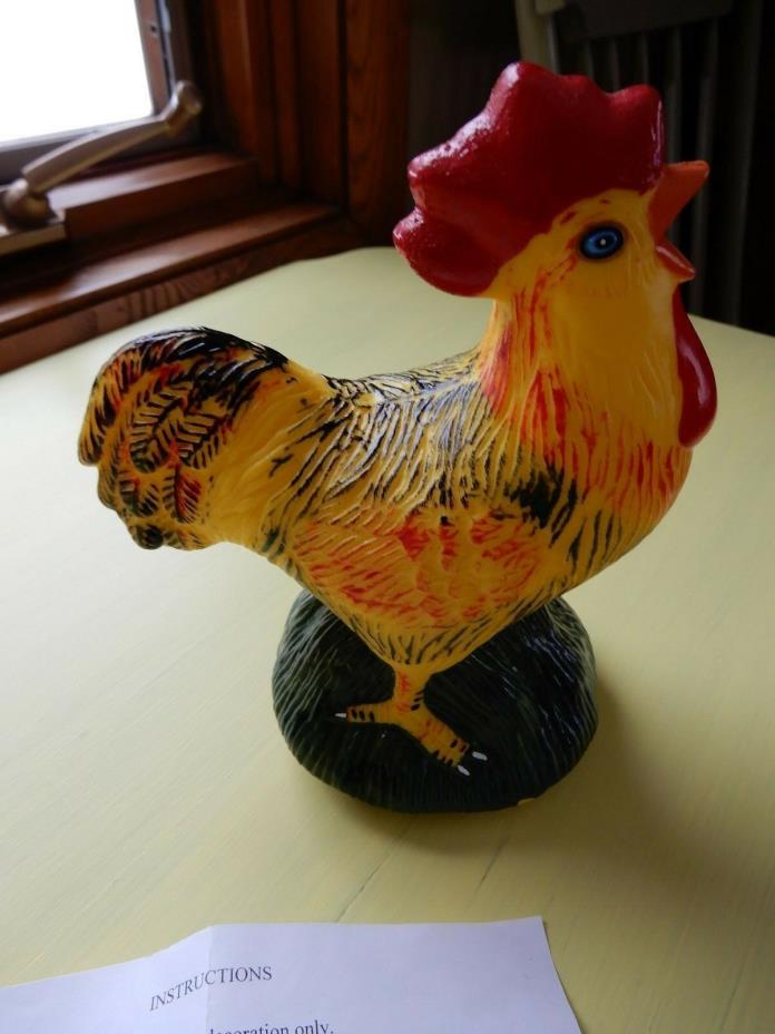 Hard Plastic Motion Activated Rooster Chicken Battery Included New Cond