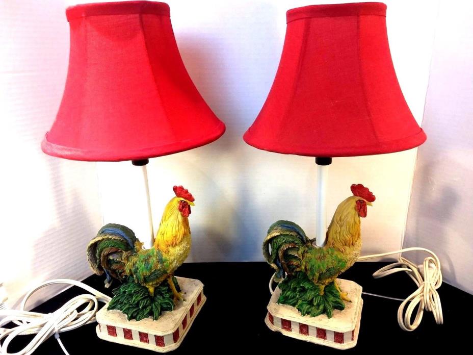 Farmhouse Rooster Table Lamps set of 2 comes with Shades but not the original