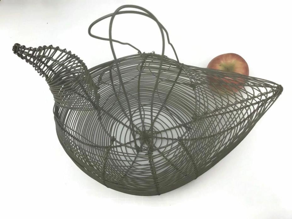 Wire Hen basket folding handles measures 12 