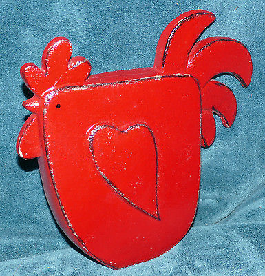AWESOME MODERN RED RESIN CHICKEN/ROOSTER!