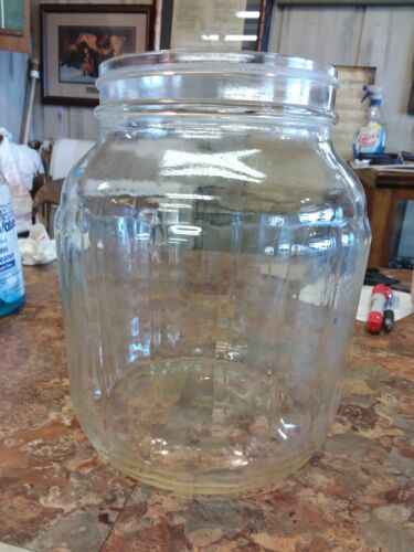 Vintage Glass Gallon  Cool Water Fountain Chicken Waterer Jug Jar anchor hocking