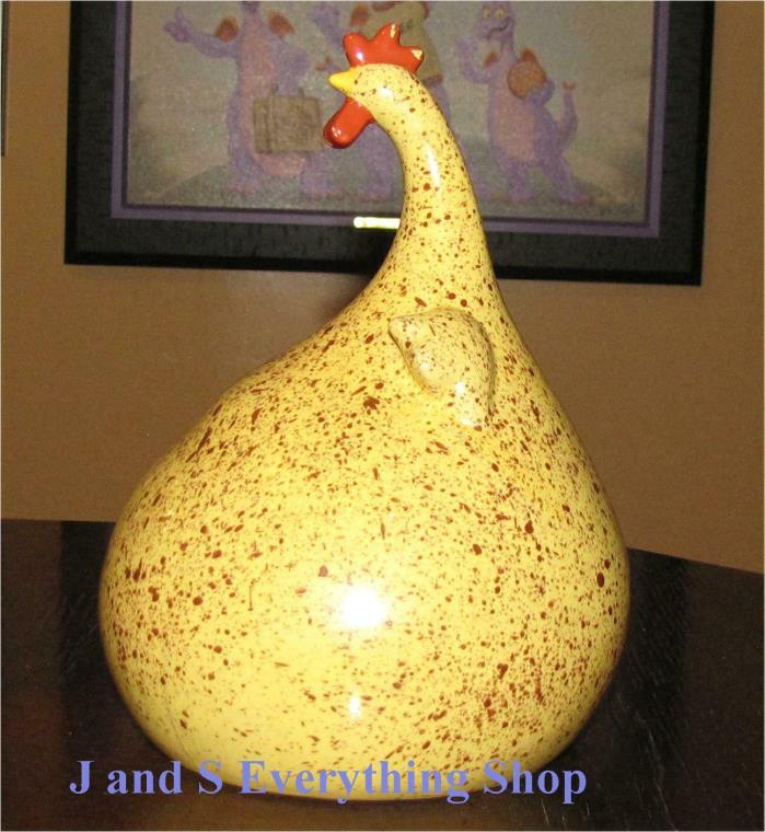 Antique Speckled Rooster Figure vintage ceramic Country Kitchen chicken RARE