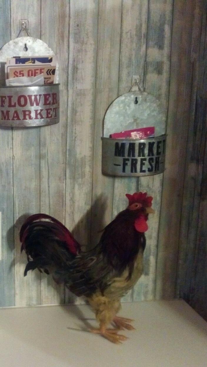 13.5” Rooster With Metal Feet Beautiful Home Decor Kitchen Piece