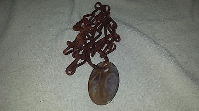 Vintage Dairy Cow Brass Tag #40 With Chain