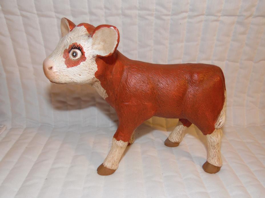 ESTATE FIND CERAMIC FARM CALF FIGURINE 7 1/2 INCHES TALL