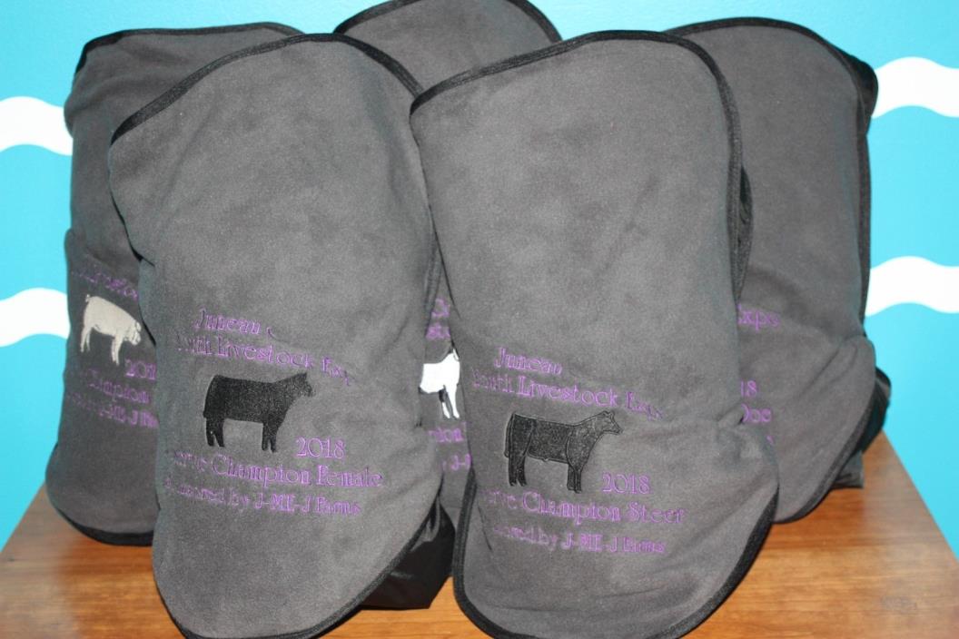 Embroidered Pig Blanket Award - livestock show custom blanket prize