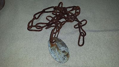 Vintage Dairy Cow Brass Tag #75 With Chain