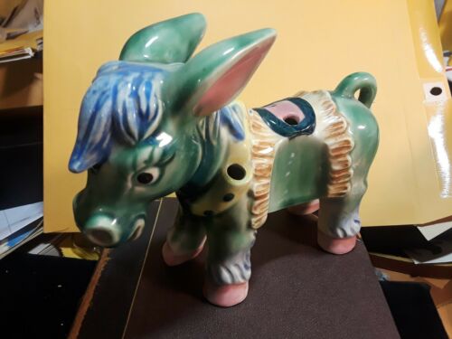 BETSON'S JAPAN HAND PAINTED FIGURINE DONKEY PENCIL HOLDER VERY RARE COLLECTABLE