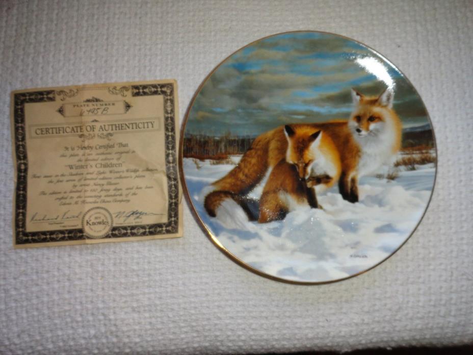 Winters Children Plate by Nancy Glazier-COA