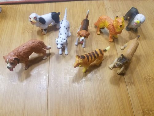 NEW Lot 8 like Schleich Wild Republic Dogs Puppies Figures Husky Retriever Model