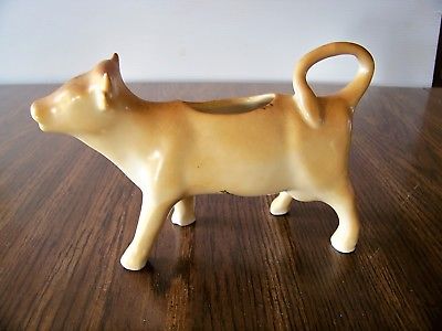 Vintage Ceramic Jersey Cow Creamer Pitcher with Horns - Made in France
