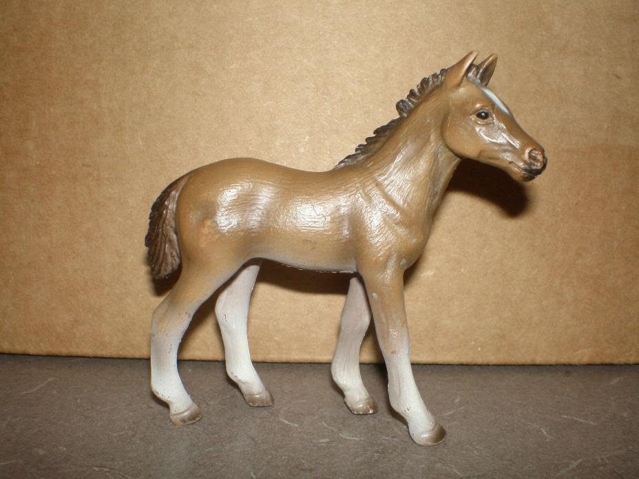 2003 Schleich Hanoverian Light Brown White Black Foal Colt Filly Horse