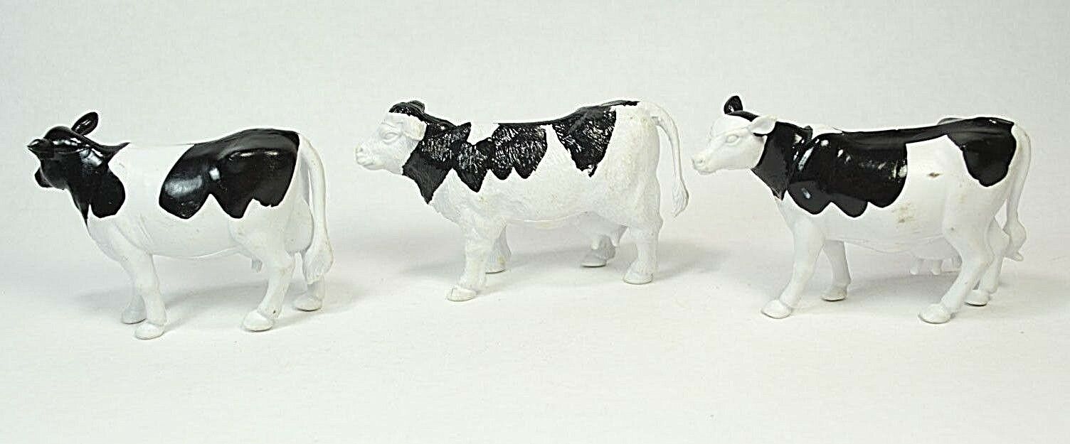 Lot of 3 Black and White Dairy Cows Kerry Jersey British Friesian 3