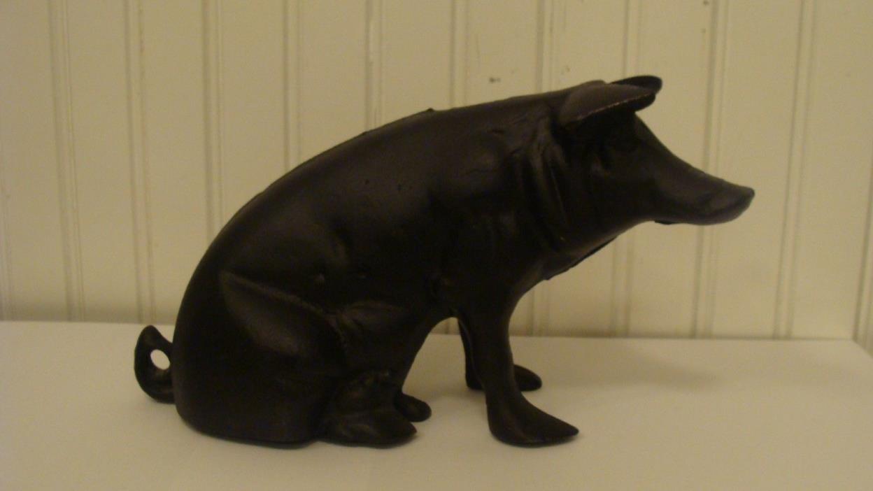 Cast Iron Sitting Pig Piggy Bank Figurine 4 pounds &  9.2