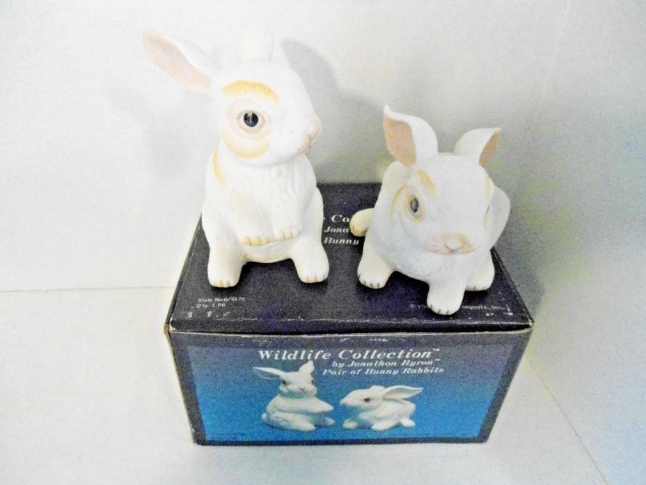 WildLife Collection by Jonathon Byron Two Bunny's w/Gold Trim