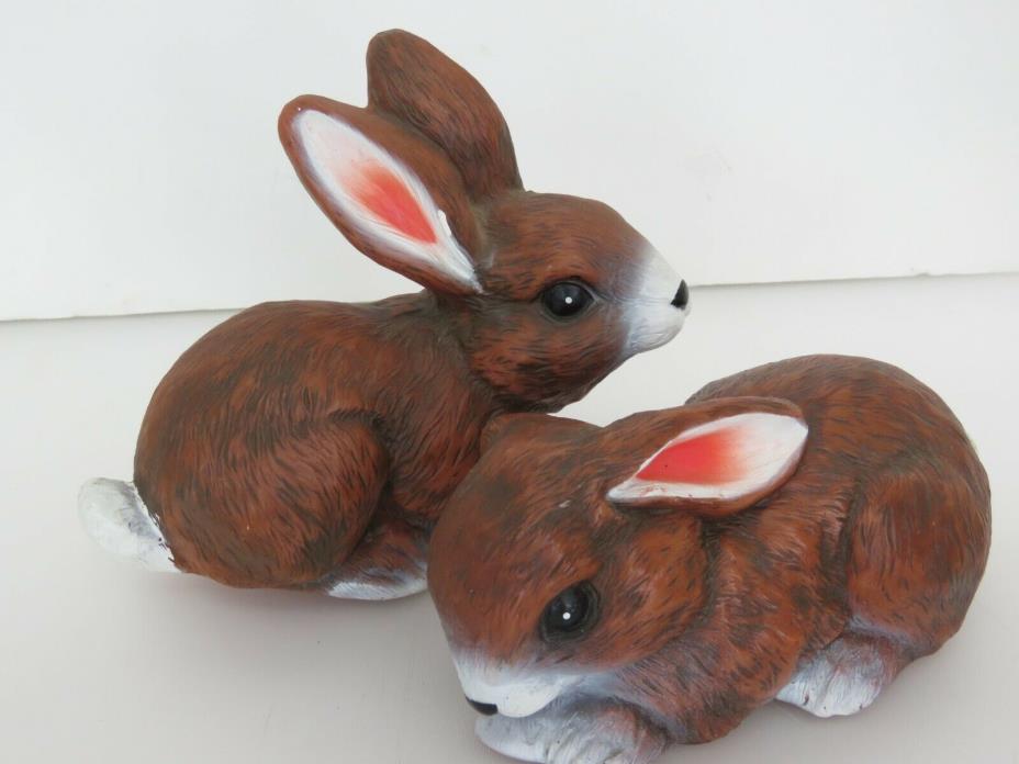 2 Artline Bunny Rabbit Set Lot 1989 Set Hard Plastic Outdoor Decor Figures A1981