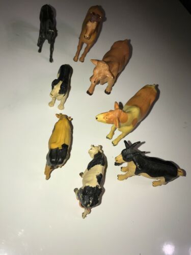 Funrise Farm Animal 1989 lot of 8 toys 5 Funrise toys Goat Horse Cows
