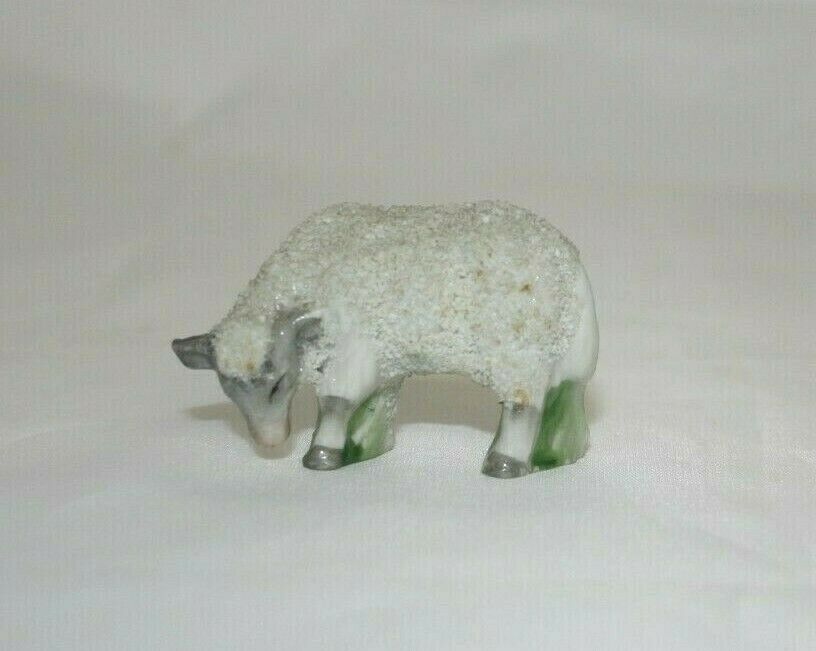 Vintage Miniature Gray Face Sheep Lamb Textured Figurine