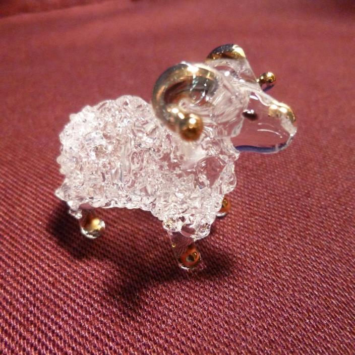 Gold tipped Big Horn Crystal SHEEP - Hand crafted - New