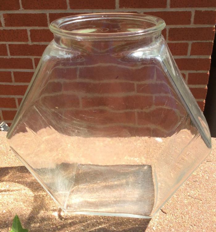 Vntage Six Sided Glass Fishbowl; c1950s-60s. No Marks; Good Original Condition