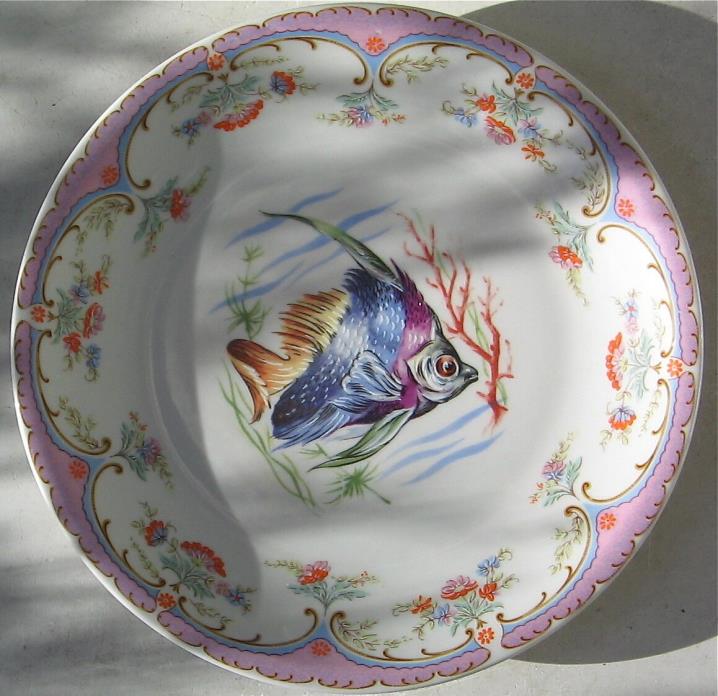 VINTAGE MARINE FISH PLATE LA S. MARCO PORCELAIN MADE IN ITALY