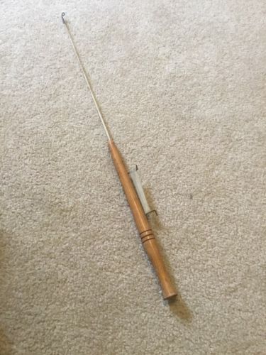 Vintage Wooden Ice Fishing Pole Rod Nice Outdoor Sports