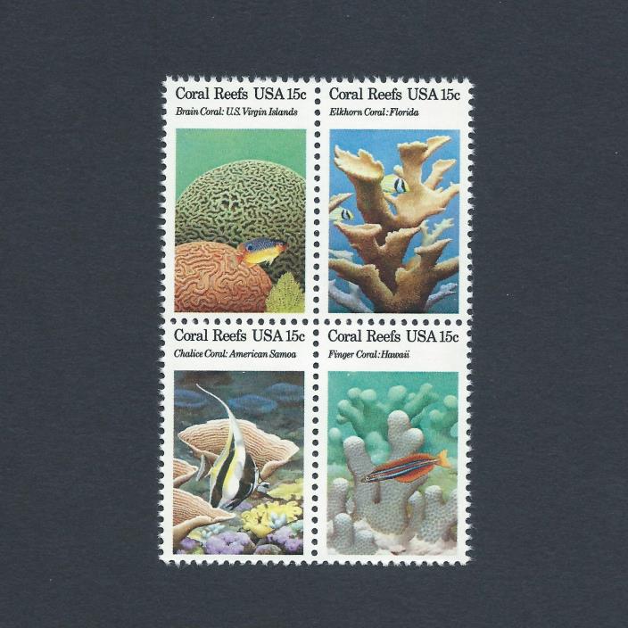 Wildlife Conservation - Vintage Mint Set of 4 Coral Reefs Stamps 39 Years Old!