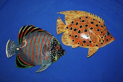 (2) Tropical Fish Collector Christmas Gift, Realistic 3-D Colorful Decor F-48-80