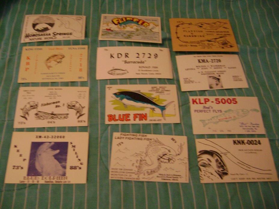 MANATEE TUNA DOLPHIN BARRACUDA 12 CB Radio QSL Postcards Calling Cards