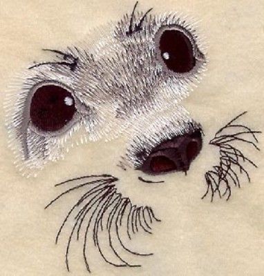 Embroidered Fleece Jacket - Baby Harp Seal Eyes M1278 Sizes S - XXL