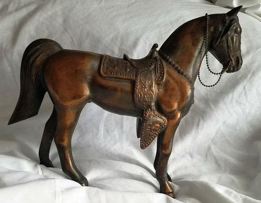 Vintage Cast Bronze Horse Statue