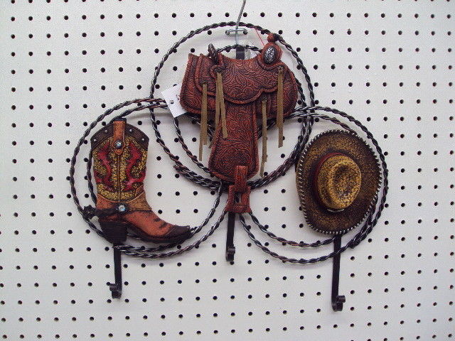 Wall Hanging Horse Decoration Cowboy Hat, Cowboy Boots, Saddle With Hooks