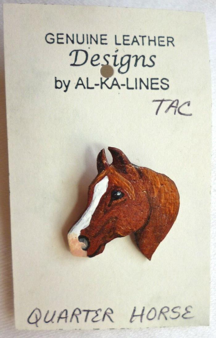 Leather Quarter Horse tac pin - hand-cut and hand-painted by Minnesota artists