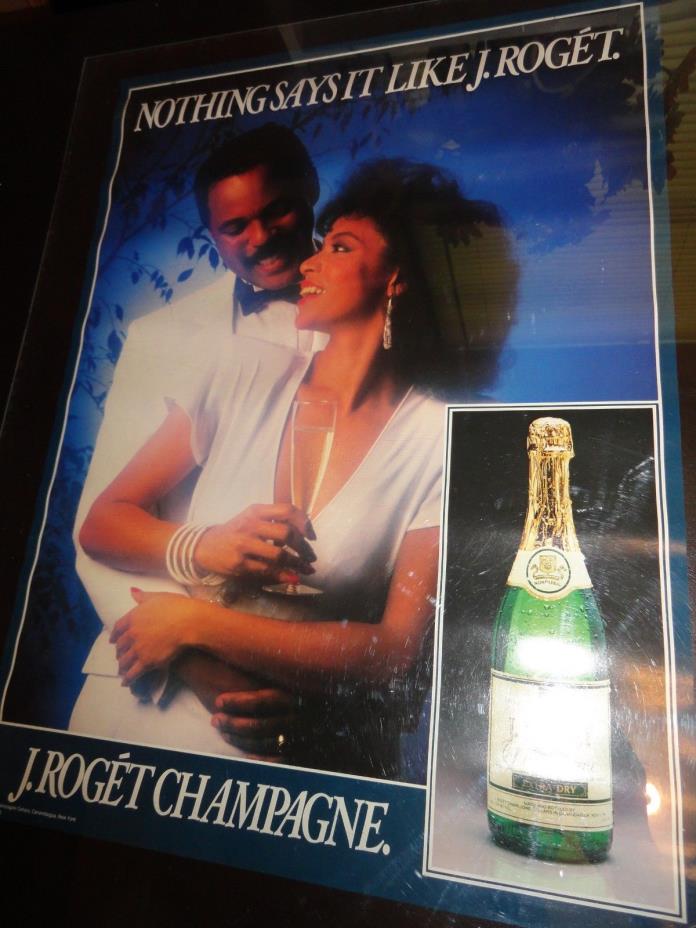 RARE Vintage J Roget Champagne promo Poster 16 x 22