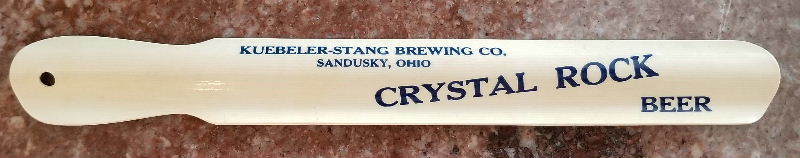 RARE 1905 Beer Foam Scraper; KUEBELER-STANG, CRYSTAL ROCK Sandusky, Ohio