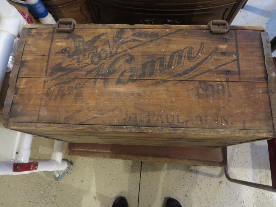 THEO. HAMM BREWING CO SHIPPING WOODEN CRATE FROM EARLY 1900s HAMMs