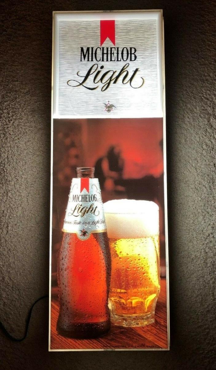 Vintage Large 1979 Michelob Light Beer Lighted Sign Works Great & Looks Nice