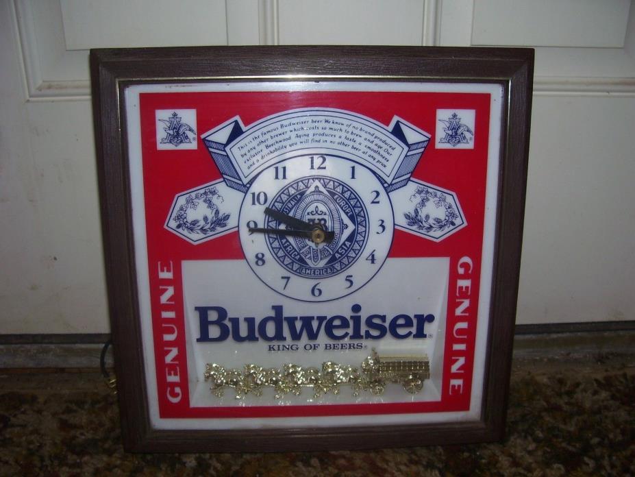 Vintage Budweiser Clydesdale bar clock