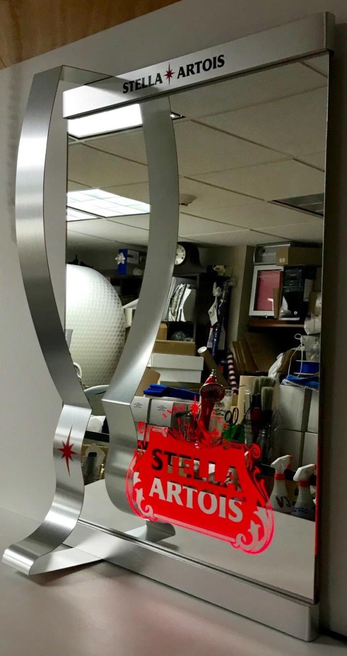 Stella Artois LED Mirror Sign - Light Thin LED ~ NEW In BOX & Lights 26” x 18
