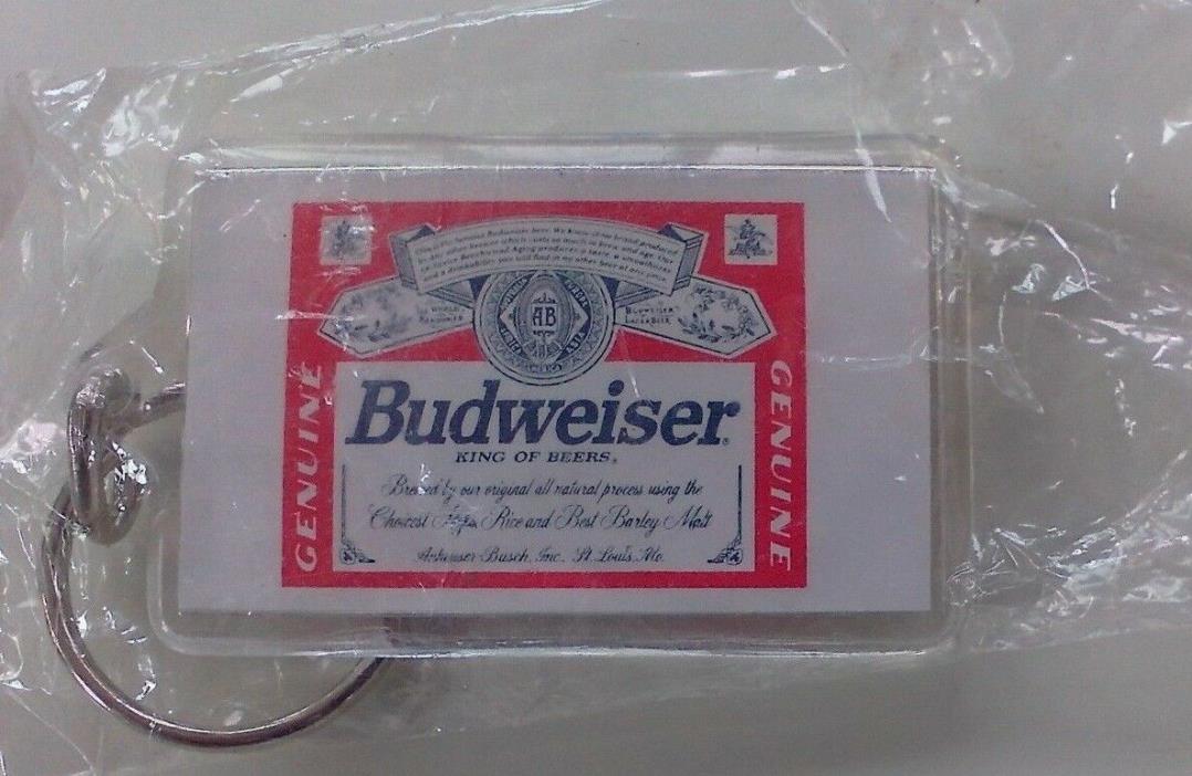 Budweiser  Promotional Acrylic Key Ring / Fob  - New in package - 2