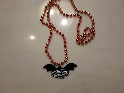 Bud Light Halloween Black & White Plastic Promotional Orange Bead Necklace