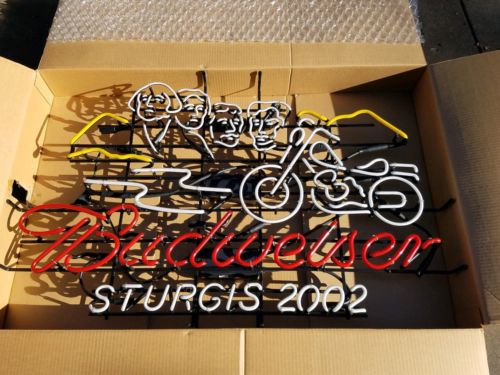 LARGE 2002 STURGIS BUDWEISER NEON SIGN - BRAND NEW IN BOX