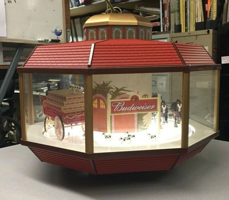 RARE Vintage Budweiser Clydesdale Octagon Carousel - Motion Sign / Light