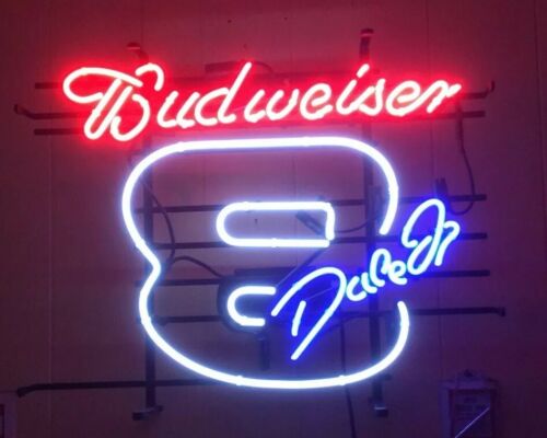 NASCAR DALE JR. BUDWEISER NEON SIGN 29”x23”x6” WORKS GREAT! RARE!