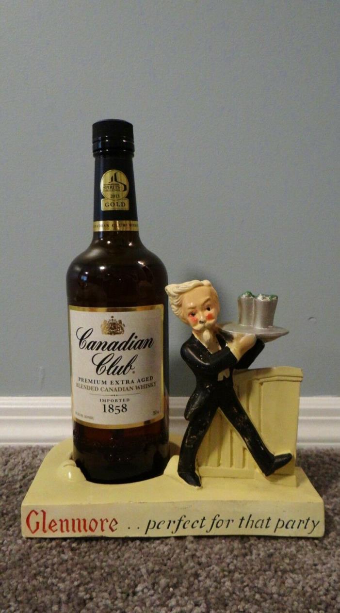 Killer 1940s 50s Vtg Glenmore Whiskey Back Bar Chalk Sign Bottle Display Colonel