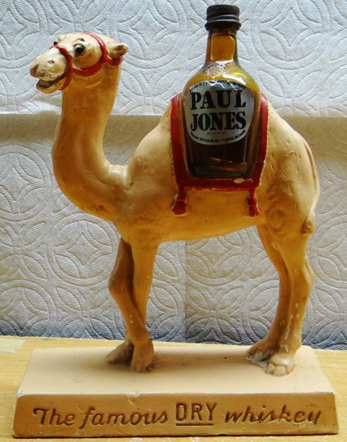 Scarce 1940s 50 Vtg Paul Jones Whiskey Chalk Beer Bar Sign Bottle Display Camel